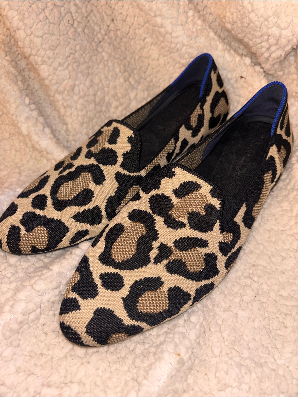 Rothy’s The Loafer Leopard Print Knit Flats Women’s Size 8 US
